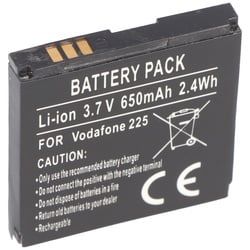 Akku passend für Handy Vodafone 125, 225, 246 Akkutyp Li3706T42P3h38385 Abmessungen 37,85x37,85x5,7mm