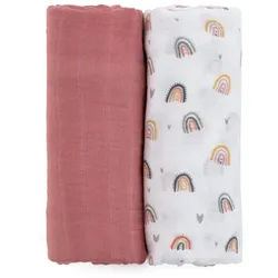 Petite&Mars Misty Stoffwindeln Rose Rainbows 120 x 120 cm 2 St.