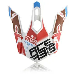 Acerbis Steel Kinder/Eclipse Helmschirm, schwarz-weiss-rot