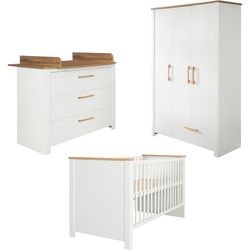 roba® Babyzimmer-Komplettset »Ava«, (Set, 3 St., Kinderbett, Wickelkommode, Kleiderschrank), mit Kinderbett, Wickelkommode und Kleiderschrank; Made in Europe Roba® weiß/Artisan Eiche weiß/Artisan Eiche