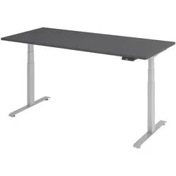 BaseLite Schreibtisch höhenverstellbar (elektisch) »Base« 180 cm Gestell silbern grau, 180x129.5x80 cm