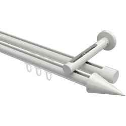 GARDINENSTANGE INNENLAUF Siteno Savio 360 cm (geteilt in 2 x 180 cm), 2-läufig, 20 mm Ø Weiß