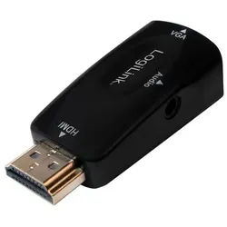 LogiLink CV0107 HDMI-Adapter, HDMI zu VGA Konverter Video- und Audiosignale Wandler schwarz schwarz