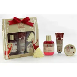 Geschenkset ONCE UPON A WINTER 4-tlg - Handcreme Duschgel Badesalz Seife - Musk