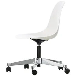 Vitra Drehstuhl Eames Plastic Side Chair PSCC weiß, Designer Charles & Ray Eames, 46.5x76-88.5x55 cm