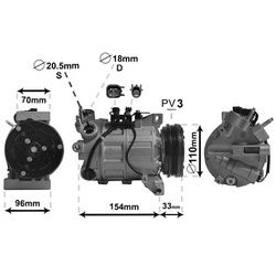 VAN WEZEL Klimakompressor 12V für Volvo S80 II V60 I S60 Xc60 V70 III Ford Mondeo IV Xc70 S-Max