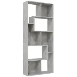 vidaXL Bücherregal NA Bücherregal Betongrau 67x24x161 cm Spanplatte grau