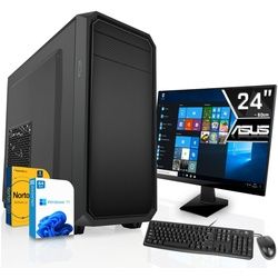 SYSTEMTREFF Business-PC-Komplettsystem (24", Intel Core i5 11600K, UHD 750, 8 GB RAM, 1000 GB HDD, 512 GB SSD) schwarz