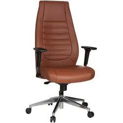 Mid.you Chefsessel , Braun , Textil , Drehkreuz , 65x133x65 cm , Sitzfläche 360° drehbar, ergonomische Rückenlehne , Büromöbel, Bürostühle, Chefsessel