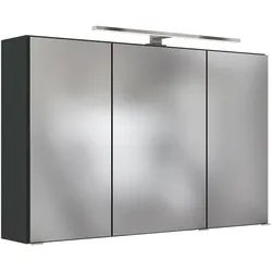 Held Spiegelschrank , Grau , Metall , 6 Fächer , 100x66x20 cm , Typenauswahl, individuell planbar , Badezimmer, Badmöbelsets & Badmöbelserien, Badmöbelserien