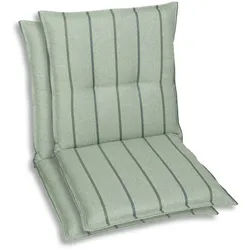 Xxxl Sesselauflagenset , Hellgrün , Textil , 2-teilig , Streifen , Füllung: Schaumstoff, Vlies , 50x7x100 cm , Oeko-Tex® Standard 100 , pflegeleicht, hochwertige Qualität, langlebig, für den Außenbereich geeignet, mittels Bändern zu befestigen, mittels Gurtband zu befestigen, Wendekissen , Gartenmöbel, Gartenpolster & Auflagen, Sesselauflagen