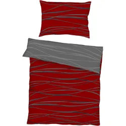 Kaeppel Bettwäsche , Dunkelrot , Textil , Graphik , 140x200 cm , bügelleicht , Heimtextilien, Bettwäsche & Leintücher, Bettwäsche, Satin-Bettwäsche