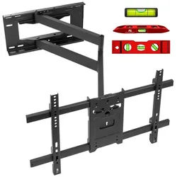 Maclean TV-Wandhalterung MC-985, (bis 80,00 Zoll, TV-Halterung 37-80'' langer Arm 91,5 cm) schwarz
