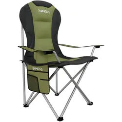 24MOVE® Campingstuhl Salvador faltbar Camping Klappstuhl gepolstert inkl. Tragetasche, bis 150kg belastbar, grün