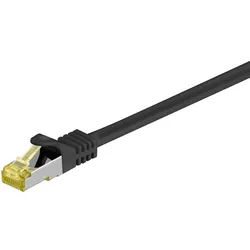 Goobay RJ45 Patchkabel CAT 6A S/FTP (PiMF), 500 MHz mit CAT 7 Rohkabel, Schwarz