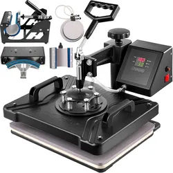 VEVOR Transferpresse 6 in 1 Heißpresse Maschine 38 x 30 cm T-Shirt Presse Maschine Hitzepresse Maschine DIY Heißpresse mit Digitaler LED-Temperatur