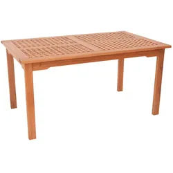 Gardenson Gartentisch , Naturfarben , Holz , Eukalyptusholz , vollmassiv , rechteckig , eckig , 150x74x90 cm , FSC Mix , Holzmöbel, Holztische, Gartentische Holz
