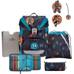 DerDieDas ErgoFlex Schulrucksack-Set 5-teilig mit Sportbeutel Ninja Fighter