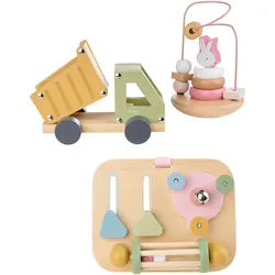 My Baby Lou Kinderspielset , Multicolor, Naturfarben , Holz, Metall, Holzwerkstoff , 3-teilig , Buche, Kiefer , Sperrholz , unisex , EN 71 , Spielzeug, Holzspielzeug