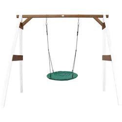 Nestschaukel , Braun, Weiß , Holz, Metall, Kunststoff , Hemlocktanne , 254x207x160 cm , Freizeit & Co, Gartenspielzeug, Schaukeln
