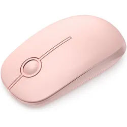 Seenda Maus Kabellos, 2,4G Funkmaus mit 1600 DPI für PC/Laptop/Linux Maus (Bluetooth, Funk, 3 Leise Tasten Für Links- und Rechtshänder) rosa