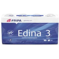 Fripa Edina Toilettenpapier, 3-lagig, Aus 100% chlorfrei gebleichtem Zellstoff, hochweiß, 1 Packung = 8 Rollen à 250 Blatt