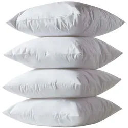 Homescapes Kissenschoner wasserdicht 65/65 cm, 4er-Set mit Reißverschluss , Weiß , Textil , Uni , Quadratisch , 65x65 cm , Oeko-Tex® Standard 100 , Heimtextilien, Bettwäsche & Leintücher, Bettwäsche