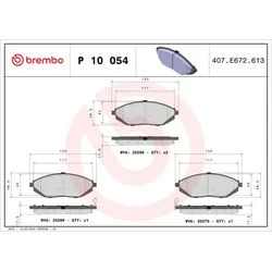 Bremsbelagsatz BREMBO P 10 054, Vorne