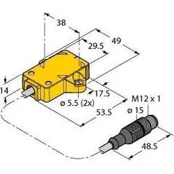 Turk TURCK RI360P1-QR14-ELIU5X2 Induktiver Winkelsensor, mit Analogausga RI360P1QR14ELIU, Elektronikmodul