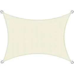 Sonnensegel SolVision HS9 500/700 cm rechteckig Creme Hdpe , Kunststoff , 500x700 cm , Sonnenschutz, Sonnenschirme