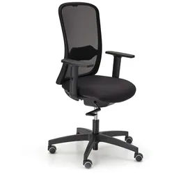 Bürodrehstuhl mit Armlehnen Takk schwarz, Designer Frezza, 101.5-114.5x47x67 cm