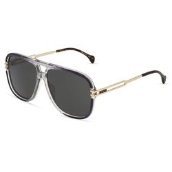 Gucci GG1105S Herren-Sonnenbrille Vollrand Pilot Kunststoff-Gestell, Grau