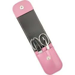 EloModa Maniküre-Etui 3-teiliges Solingen Maniküre Set mit Leder Etui, Nagelschere, Feile, 3 tlg., Made in Germany
