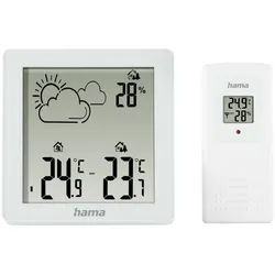 Hama Hama Wetterstation "Zakynthos", Thermometer, Hygrometer, mit Außensens Wetterstation weiß