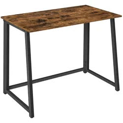 Home Collective Schreibtisch in rustikal mix schwarz , Braun , Holzwerkstoff , Rechteckig , 40x75x80 cm , Büromöbel, Schreibtische, Computertische