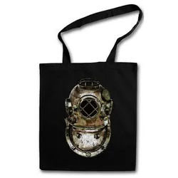 Urban Backwoods Beuteltasche Diver Helmet Stofftasche Taucher Nautical Tattoo Tauchschule (1-tlg), Tauchlehrer Diving School Taucher schwarz