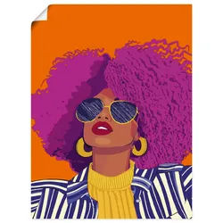 Wandbild ARTLAND "Woman with sunglasses", farbe bild(er): pink, B:45cm H:60cm, Papier, Bilder, als Alubild, Leinwandbild, Poster, Wandaufkleber in verschied. Größen