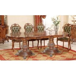 Casa Padrino Luxus Barock Esszimmer Set Grün / Braun - 1 Ovaler Barock Esstisch & 8 Barock Esszimmerstühle - Luxus Esszimmer Möbel im Barockstil - Barock Möbel - Luxus Qualität - Made in Italy