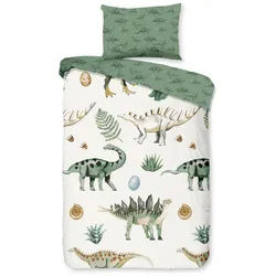 Kinderbettwäsche , Multicolor , Textil , Dinosaurier , 100x135 cm , atmungsaktiv , Heimtextilien, Bettwäsche & Leintücher, Kinderbettwäsche