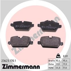 ZIMMERMANN Bremsbeläge Hinten (23623.170.1) für Mini Countryman BMW 1 Paceman 3