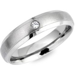 Ring Edelstahl schlicht rund 5mm Zirkonia