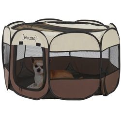 en.casa Tierhaus, »Telford« Pop Up Hundehütte Braun/Cremefarben 58 x 114 x 114 cm braun 114 cm x 58 cm x 114 cm