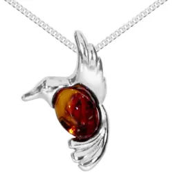 OSTSEE-SCHMUCK Kette mit Anhänger Ostsee-Schmuck Kette mit Anhänger Gleiter-Kolibri (2-tlg) silberfarben 45 cm