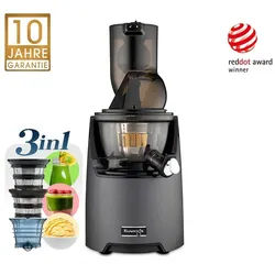 Kuvings Entsafter Whole Slow Juicer EVO820 Signature (NS-1256CEC), 240,00 W, 3-in-1 Mastizierender Kaltpress-Entsafter mit Smoothie-, Sorbetfilter grau