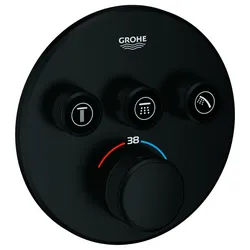 GROHE Thermostat Grohtherm SmartControl, 29121 FMS rund 3 Absperrvent. matt black, 291212430 291212430