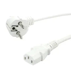 VALUE Netzkabel, gerade IEC-Buchse, weiß, 0,6 m