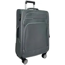 My Travel Bag Koffer 3090 Stoffkoffer 4-Rollen Trolley Reisekoffer Tasche Reisetasche, inkl. Dehnungsfuge und 360° Rolle grau