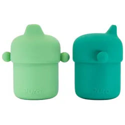 Pura my-my Silikon Trinklernbecher 150ml 2er-Set Mint & Moss 1 St