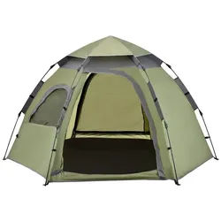 pro.tec Kuppelzelt, Personen: 3, »Nybro« Campingzelt für 2-3 Personen Pop Up Kuppelzelt Grün grün