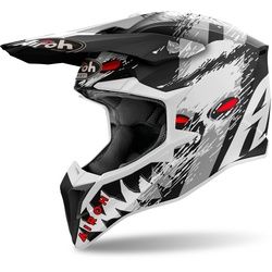 Airoh Wraaap Demon Motocross Helm, schwarz-weiss-rot, Größe XL für Männer